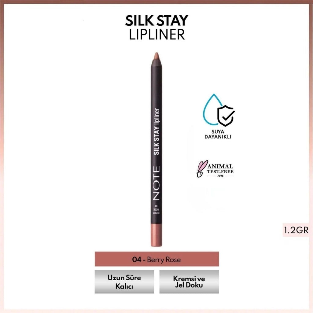 Note Silk Stay Lipliner Waterproof Silky Lip Pencil 01 Muted Peach