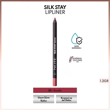 Note Silk Stay Lipliner Waterproof Silky Lip Pencil 01 Muted Peach