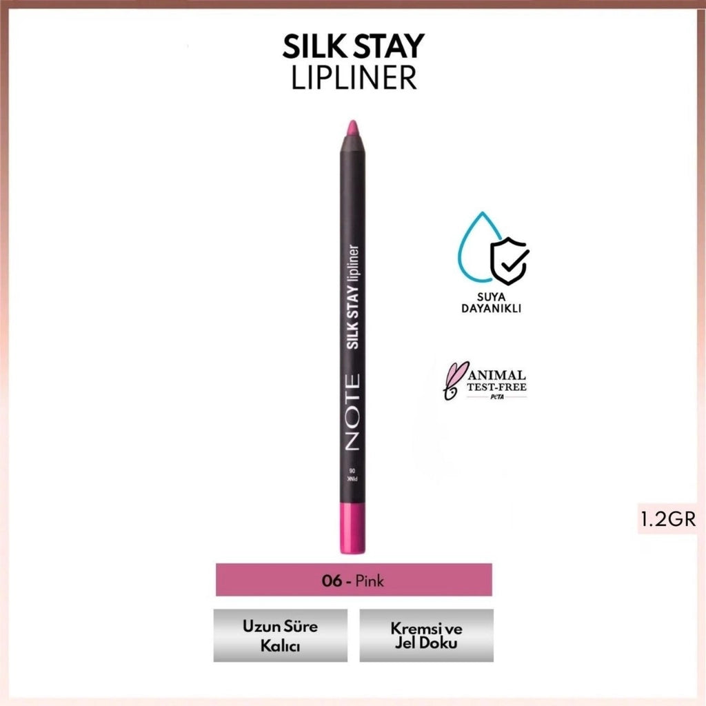 Note Silk Stay Lipliner Waterproof Silky Lip Pencil 01 Muted Peach