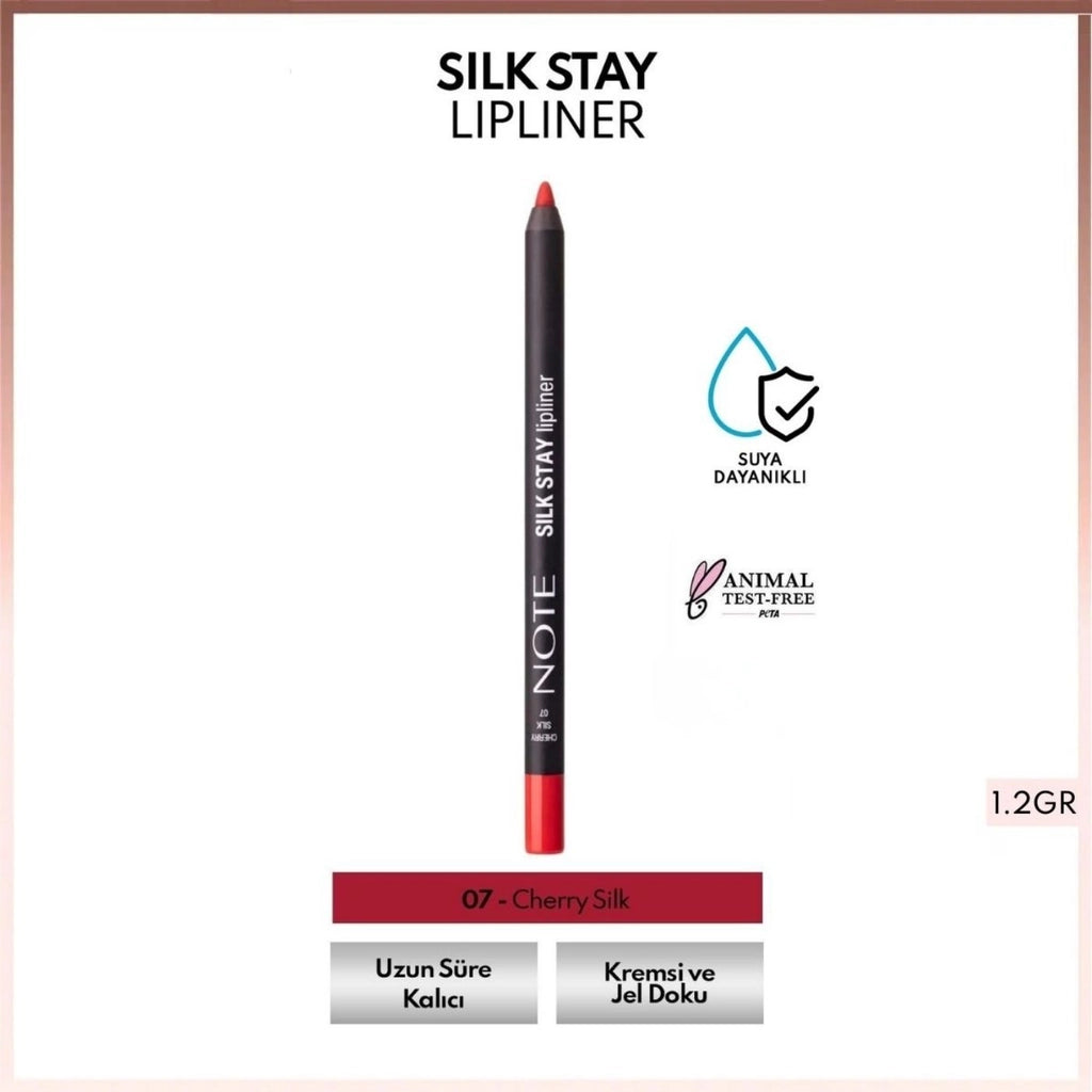 Note Silk Stay Lipliner Waterproof Silky Lip Pencil 01 Muted Peach