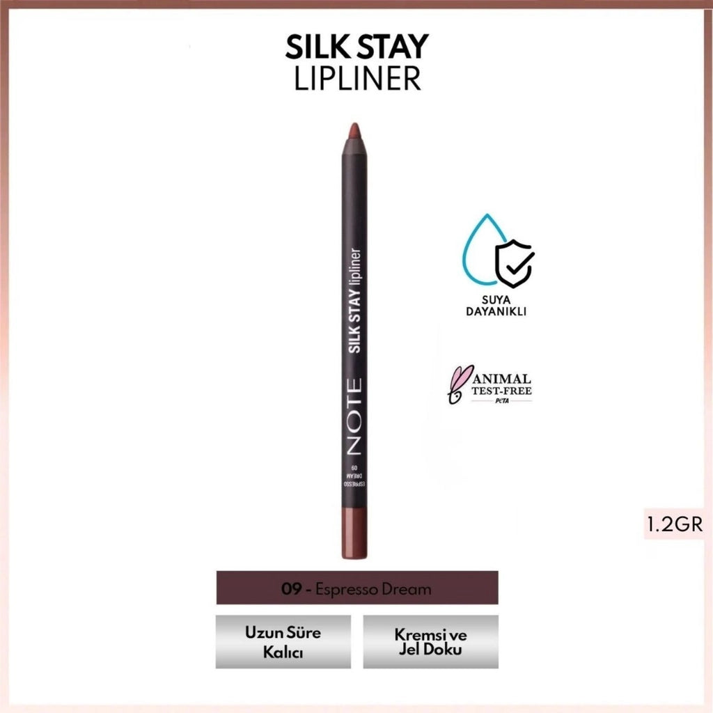 Note Silk Stay Lipliner Waterproof Silky Lip Pencil 01 Muted Peach