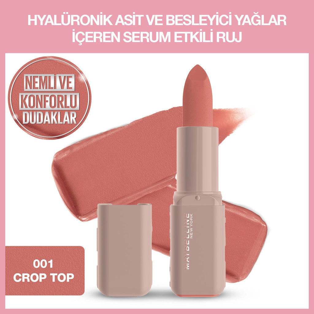 Maybelline New York Serum Effect Lipstick Containing Hyaluronic Acid and Nourishing Oil 004 Wild Card
