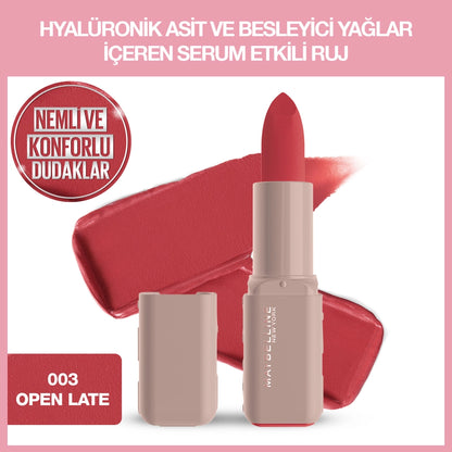 Maybelline New York Serum Effect Lipstick with Hyaluronic Acid and Nourishing Oil 101 Upstate