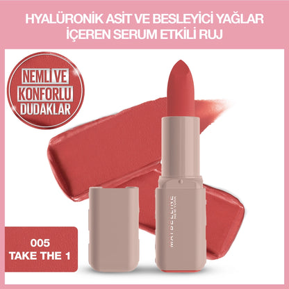 Maybelline New York Serum Effect Lipstick with Hyaluronic Acid and Nourishing Oil 101 Upstate