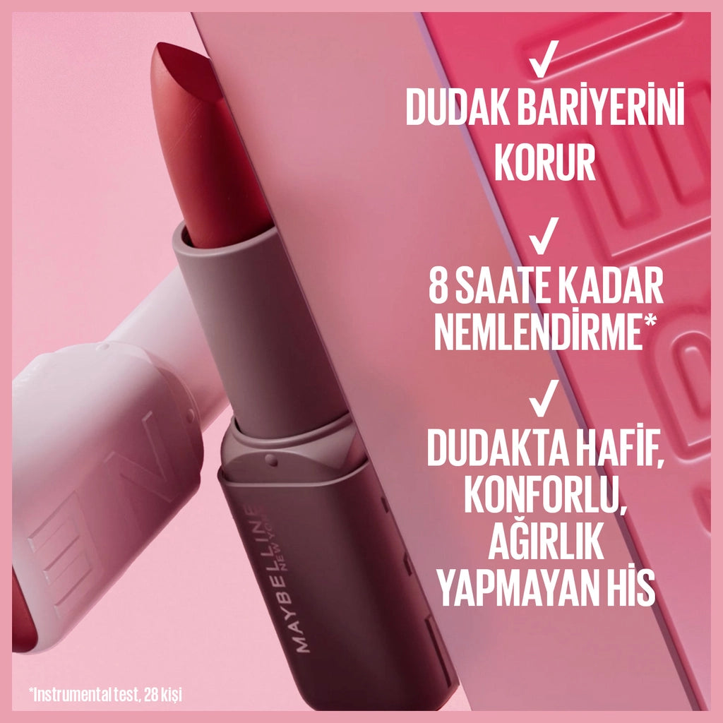 Maybelline New York Serum Effect Lipstick Containing Hyaluronic Acid and Nourishing Oil 004 Wild Card