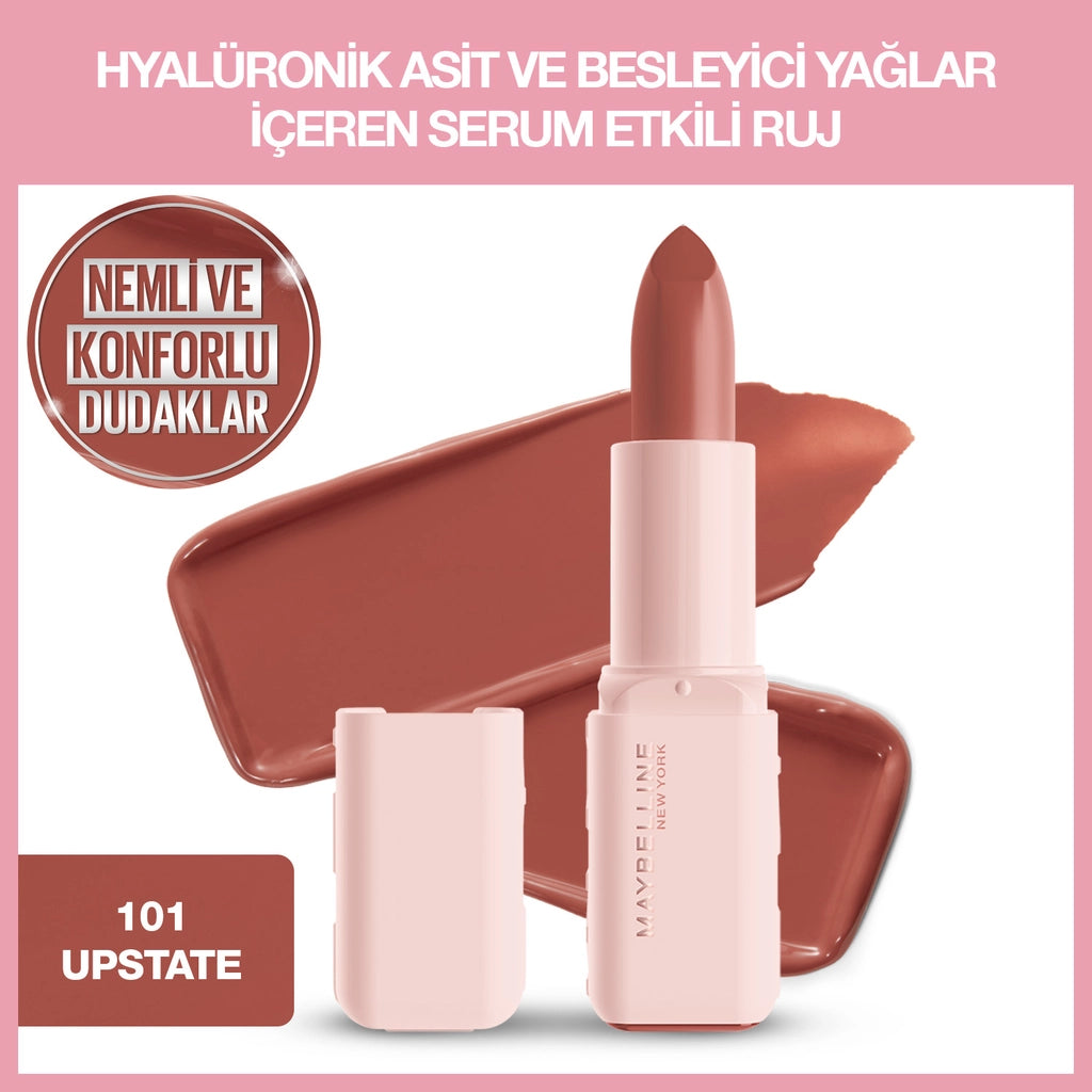 Maybelline New York Serum Effect Lipstick Containing Hyaluronic Acid and Nourishing Oil 004 Wild Card
