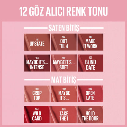 Maybelline New York Serum Effect Lipstick with Hyaluronic Acid and Nourishing Oil 101 Upstate