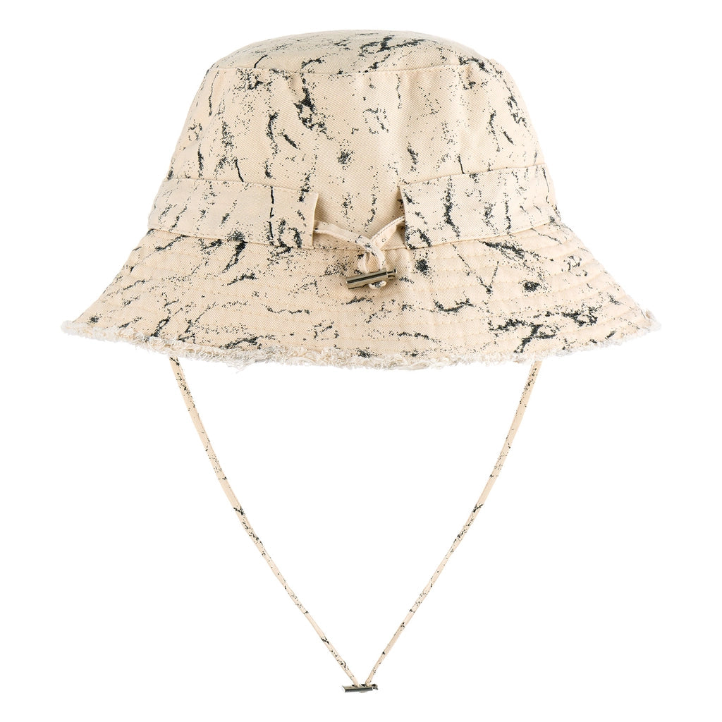 Eklips Scribble Pattern Beige Bucket Hat