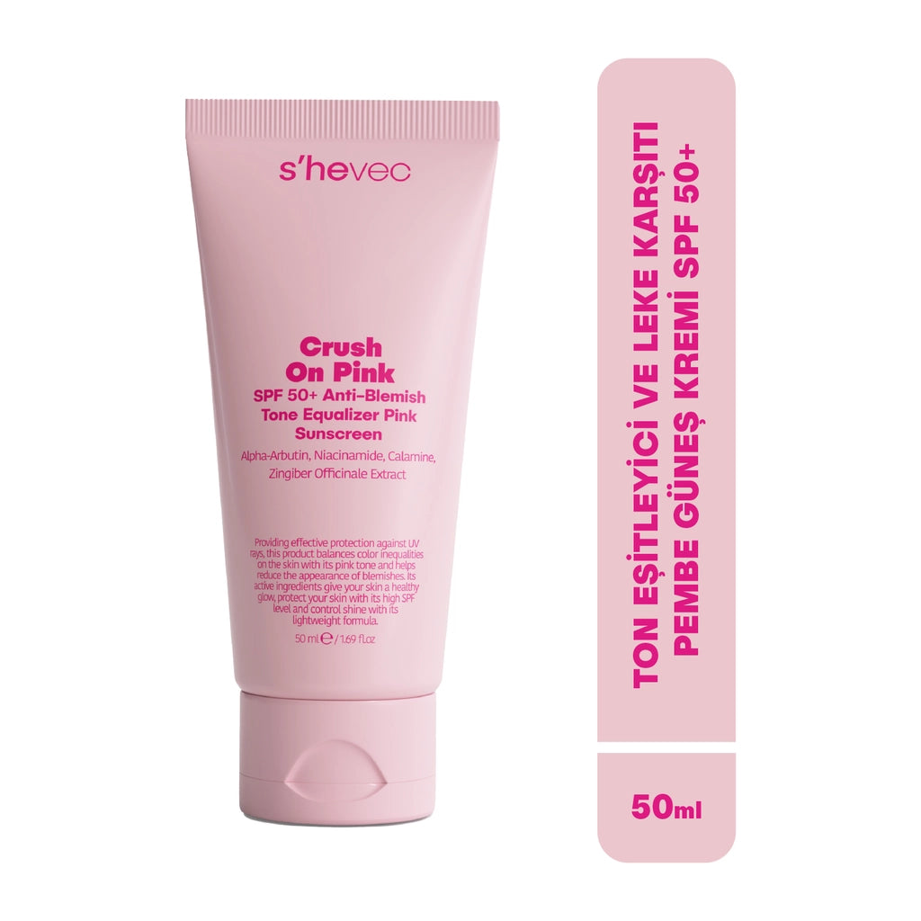 She Vec Crush On Pink Tone Evening, Anti-Blemish and Brightening Pink 50+SPF Sunscreen 50 ml
