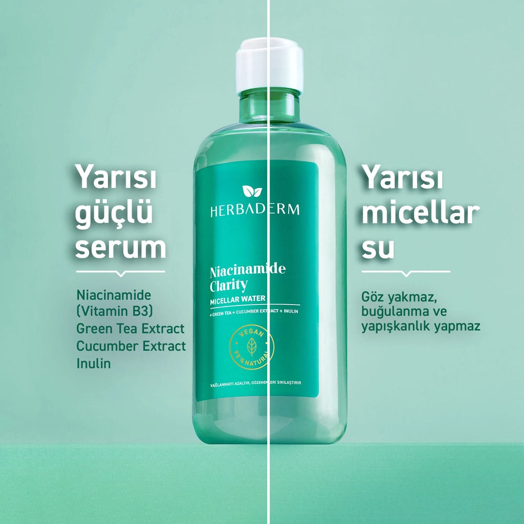 Herbaderm Niacinamide Clarity Anti-Acne Micellar Makeup Cleansing Water 500 ml