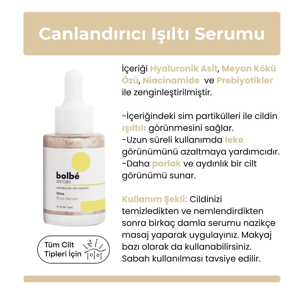 Bolbe Shine Drop Brightening, Anti-Blemish, Radiant Face Serum Containing Niacinamide 30 ml