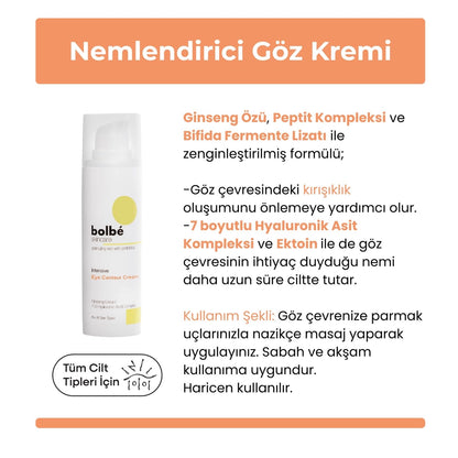 Bolbe Intense Moisturizing, Anti-Wrinkle and Anti-Dark Circle Peptide Containing Eye Contour Cream 30 ml