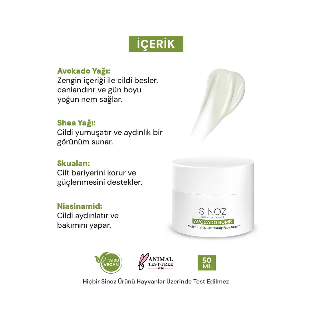 Sinoz Avocado Bomb Moisturizing and Revitalizing Face Cream 50 ml