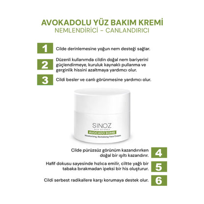 Sinoz Avocado Bomb Moisturizing and Revitalizing Face Cream 50 ml