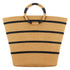 Eklips Beige Striped Round Handle Straw Bag