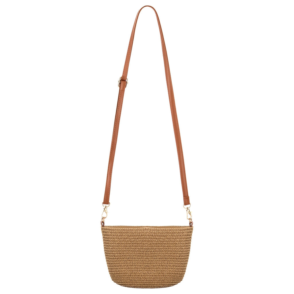Eklips Beige Mini Straw Bag