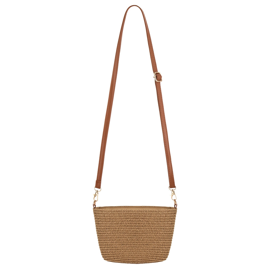 Eklips Beige Mini Straw Bag