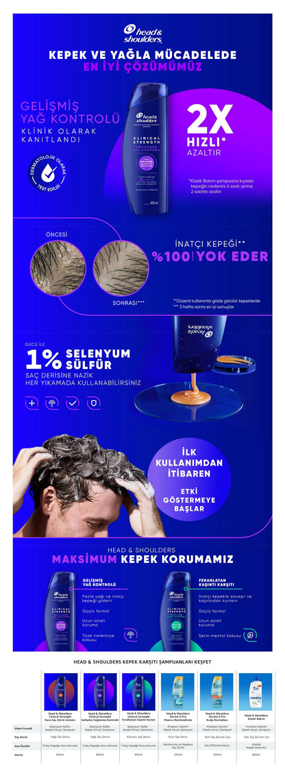 Head &amp; Shoulders Clinical Strength Advanced Oil Control Oil Balancing Shampoo 400 ml
