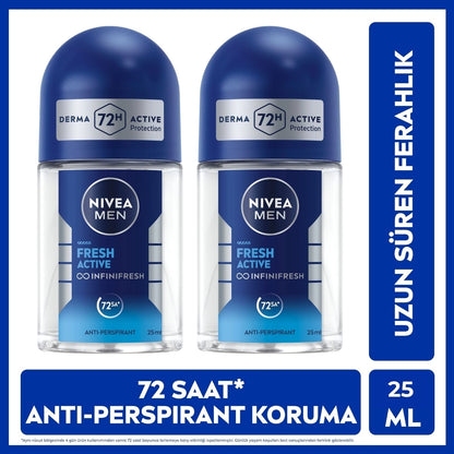 Nivea Men Mini Roll-on Deodorant Fresh Active 2 x 25 ml