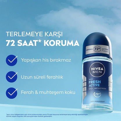 Nivea Men Mini Roll-on Deodorant Fresh Active 2 x 25 ml