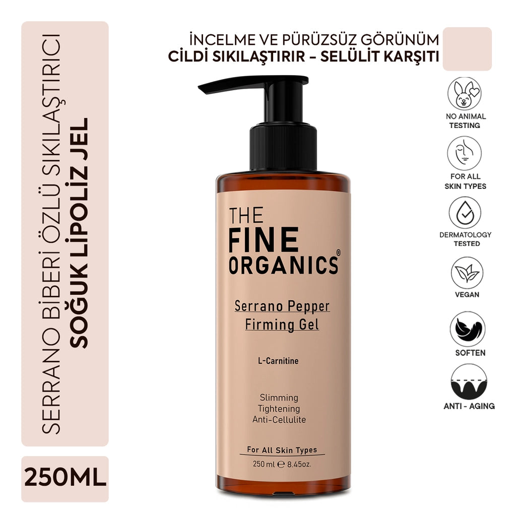 The Fine Organics Serrano Pepper Extract Firming, Regional Slimming, Anti-Cellulite and Anti-Stretch Cryo Lipolysis Gel 250 ml