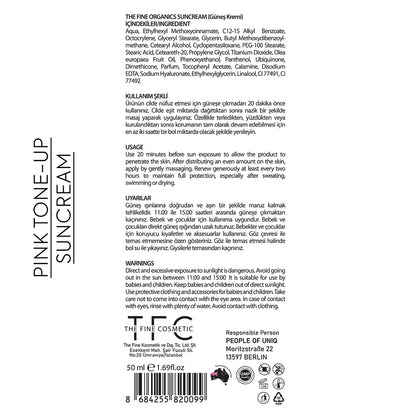 The Fine Organics SPF+50 Tone Equalizing High Protection Pink Sunscreen 50 ml