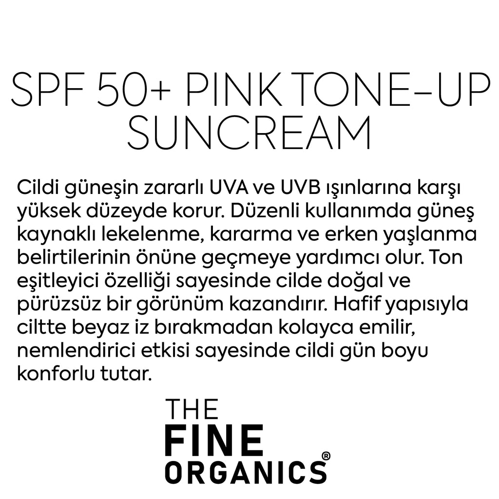 The Fine Organics SPF+50 Tone Equalizing High Protection Pink Sunscreen 50 ml