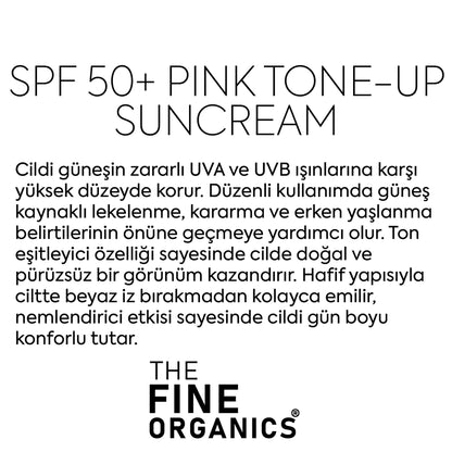 The Fine Organics SPF+50 Tone Equalizing High Protection Pink Sunscreen 50 ml