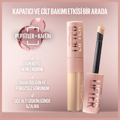 Maybelline New York Lifter Moisturizing and Brightening Concealer with Caffeine and Peptides 30