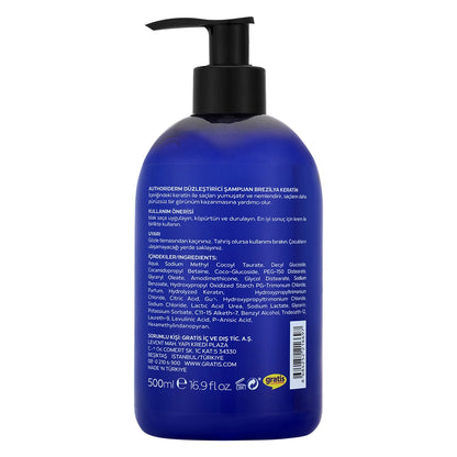 Authoriderm Brazilian Keratin Straightening Shampoo 500 ml