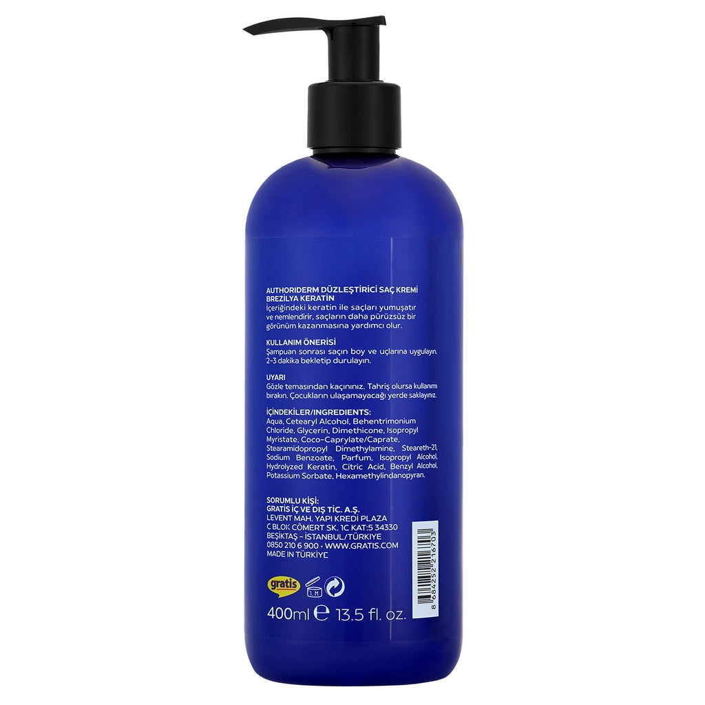 Authoriderm Brazilian Keratin Straightening Conditioner 400 ml