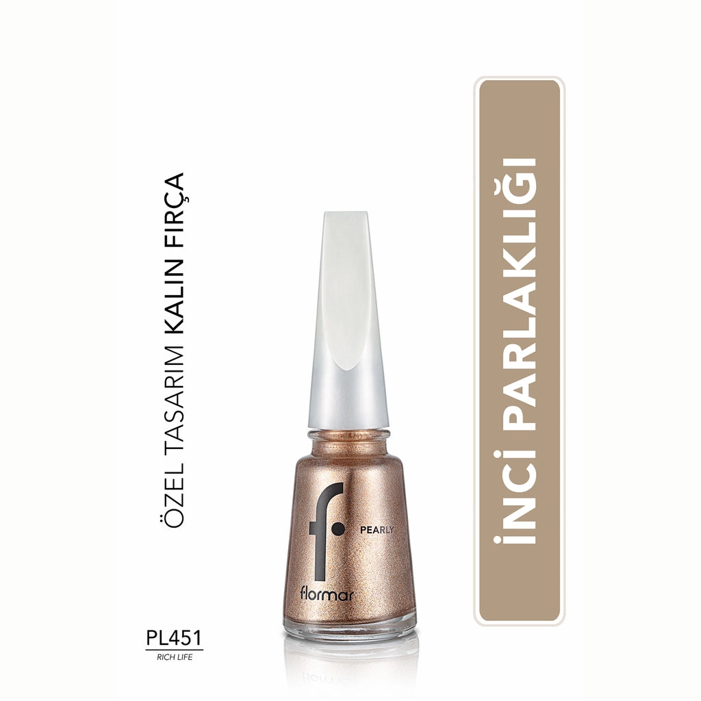 Flormar Pearly Semi Transparent Shiny Finish Pearlescent Nail Polish 398 Blue Black