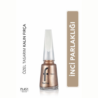Flormar Pearly Semi Transparent Shiny Finish Pearlescent Nail Polish 398 Blue Black