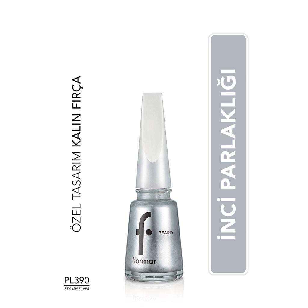 Flormar Pearly Semi Transparent Shiny Finish Pearlescent Nail Polish 398 Blue Black