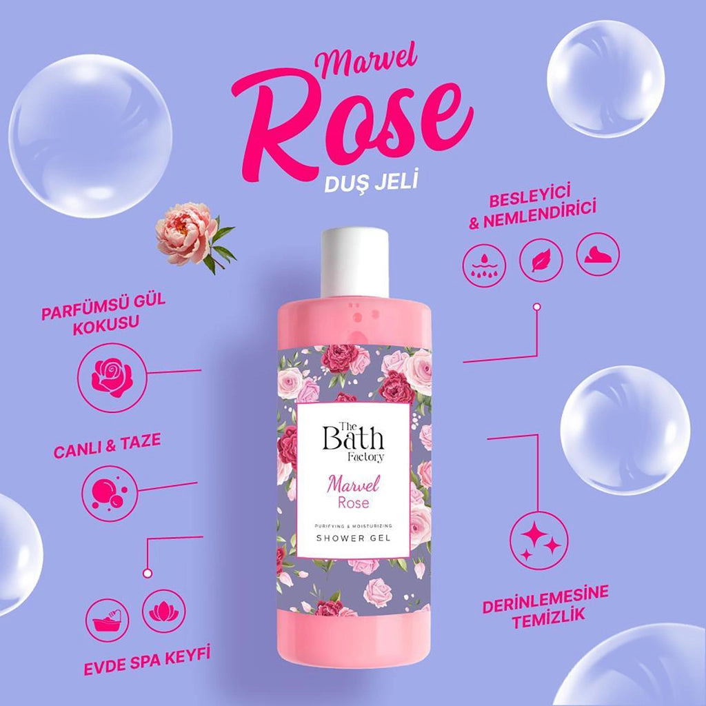 The Bath Factory Moisturizing and Nourishing Shower Gel Marvel Rose 400 ml