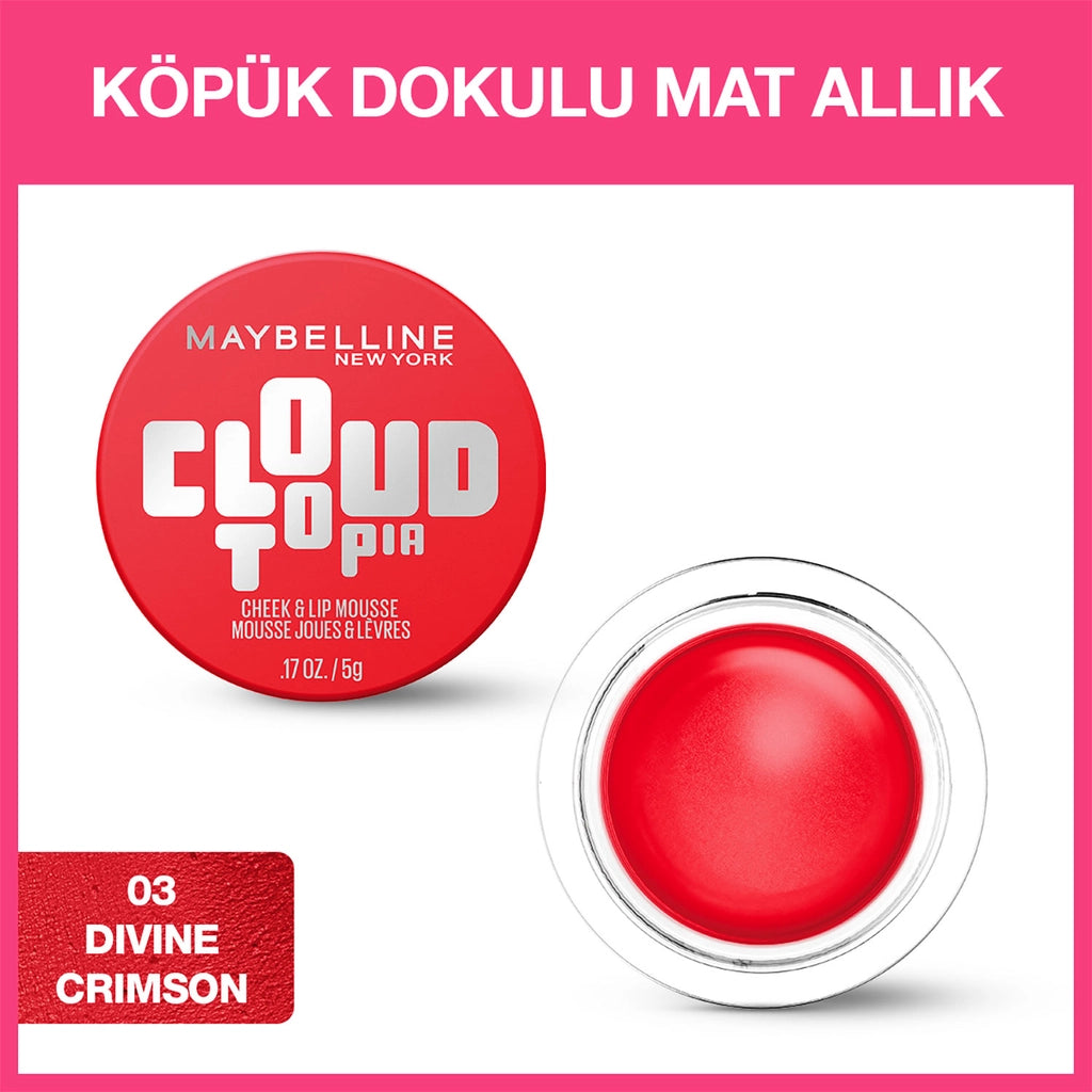 Maybelline New York Cloudtopia Foam Textured Matte Blush 03 Divine Crimson