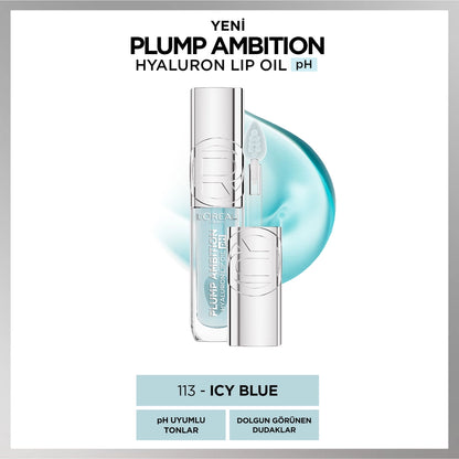 Loreal Paris Plump Ambition Hyaluron Lip Oil pH Lip Gloss 113 Icy Blue
