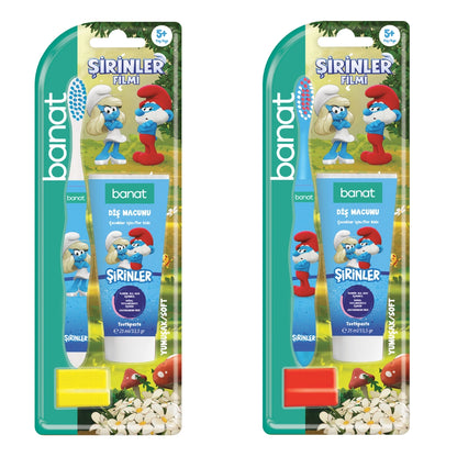 Banat Smurfs Smurfs Licensed Oral Care Set (Toothpaste 25 ml + Toothbrush + Cap) (Assorted)