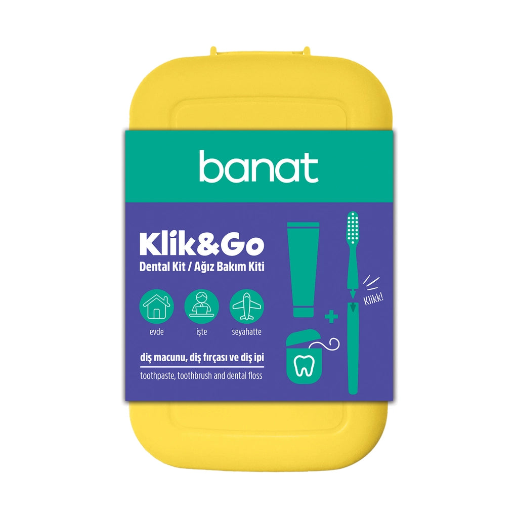 Banat Klick &amp; Go Travel Set Oral Care Kit (Toothpaste 15 ml + Toothbrush + Dental Floss) (Assorted)