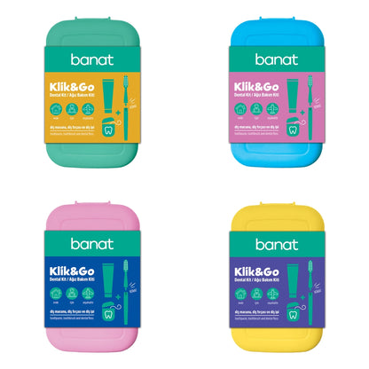 Banat Klick &amp; Go Travel Set Oral Care Kit (Toothpaste 15 ml + Toothbrush + Dental Floss) (Assorted)
