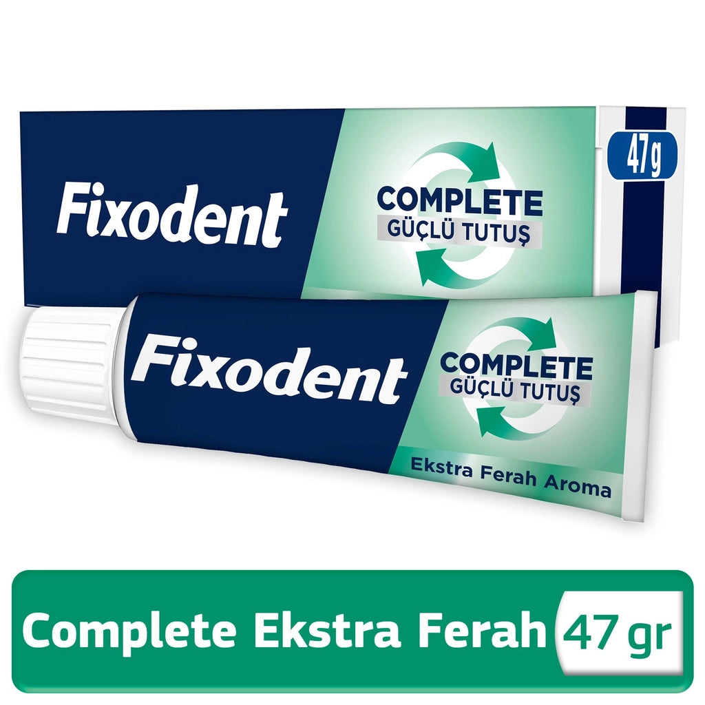 Fixodent Complete Strong Hold Extra Fresh Flavored Full and Partial Denture Adhesive Cream 47 gr