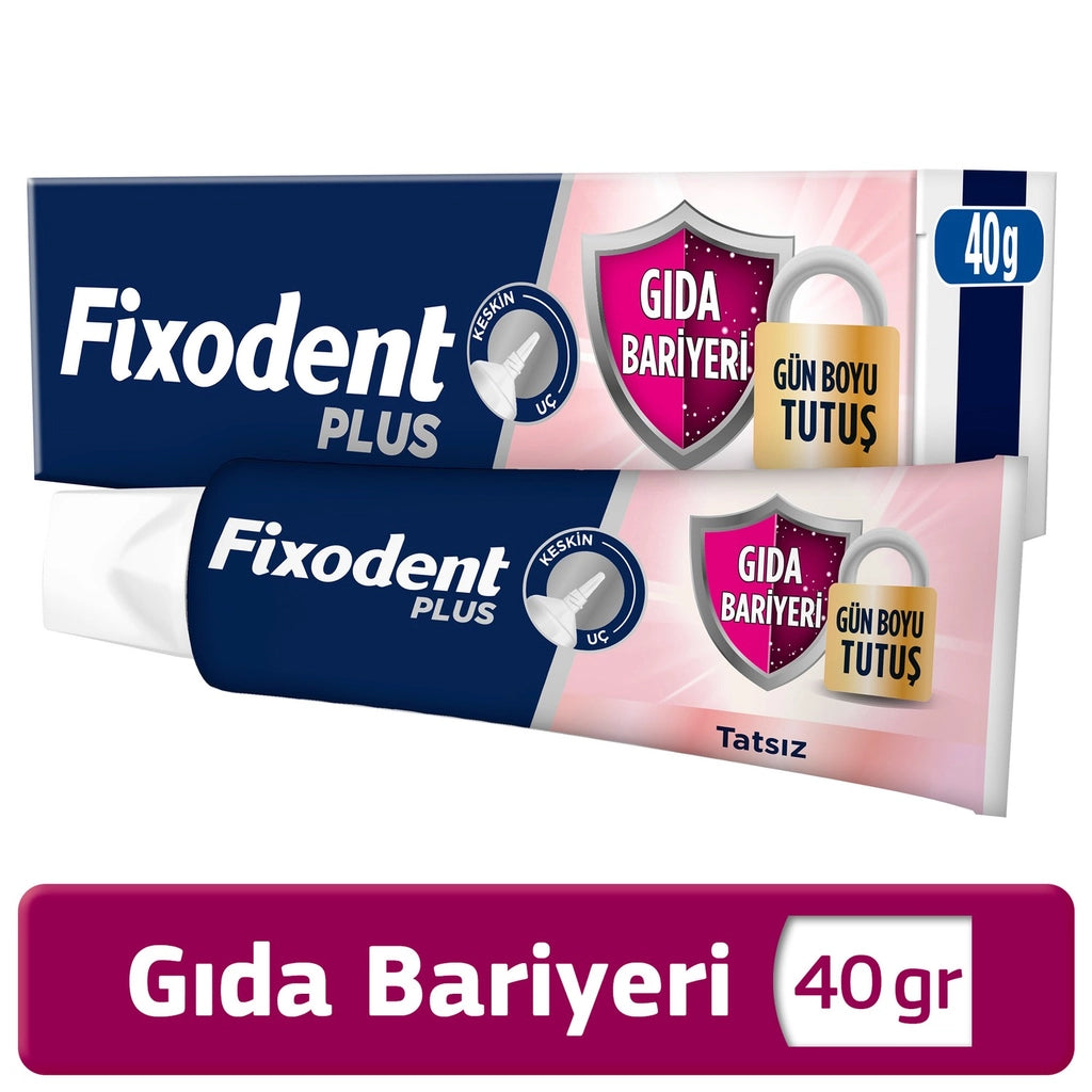 Fixodent Plus Food Barrier Tasteless Full and Partial Denture Adhesive Cream 40 gr