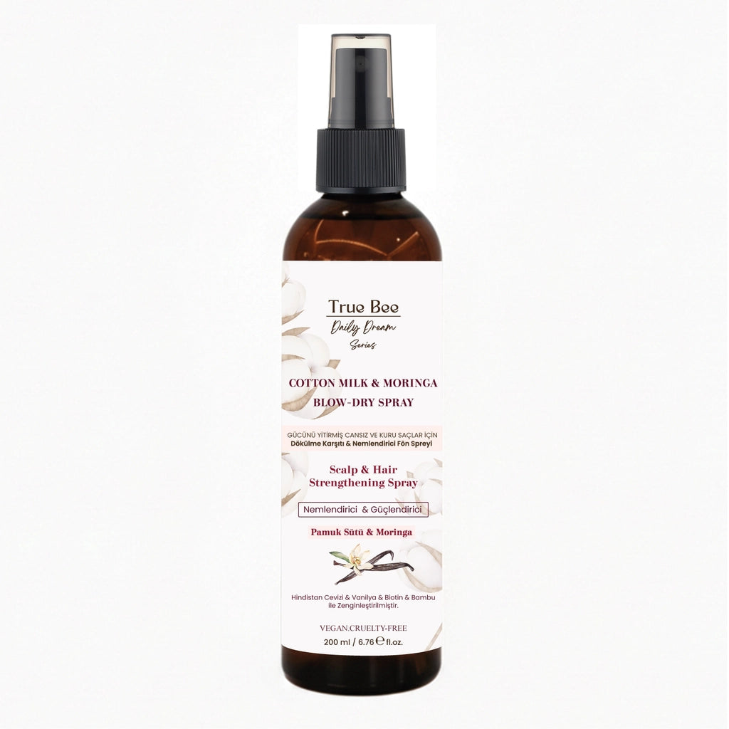 True Bee Cotton Milk &amp; Moringa Anti-Hairing Dual Phase Blow Dry Milk Spray 200 ml