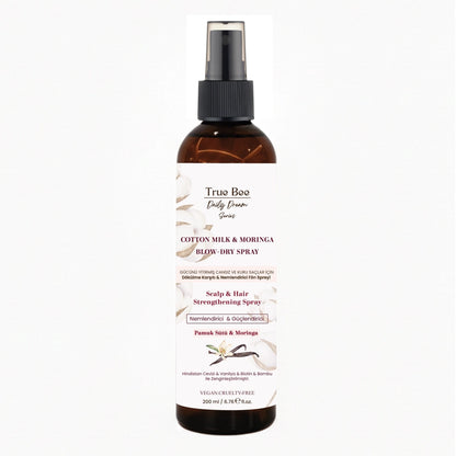 True Bee Cotton Milk &amp; Moringa Anti-Hairing Dual Phase Blow Dry Milk Spray 200 ml