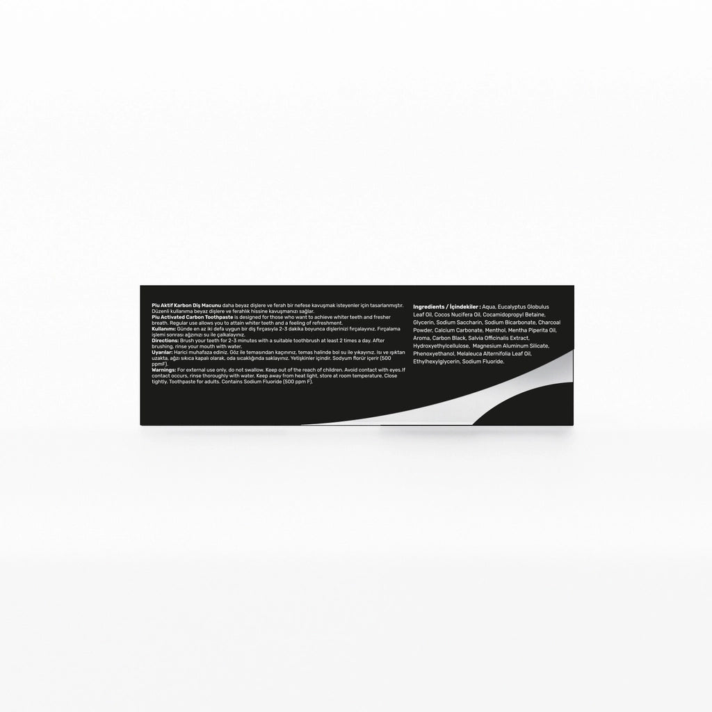 Piu Cosmetic Activated Carbon Teeth Whitening Paste 75 ml