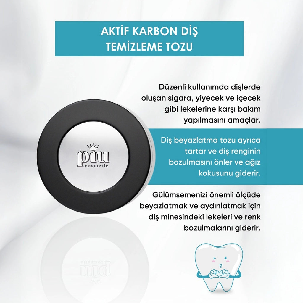 Piu Cosmetic Activated Carbon Tooth Cleaning Powder 50 ml