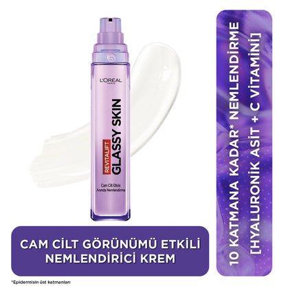 Loreal Paris Revitalift Filler Glassy Skin Moisturizing Face Cream that Gives Glassy Skin Appearance 50 ml