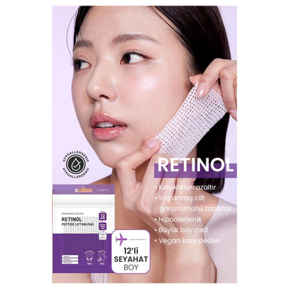 Dermal Retinol Peptide Lifting Pad Elasticity Enhancing Tonic Facial Cleansing Pad 12 Pcs