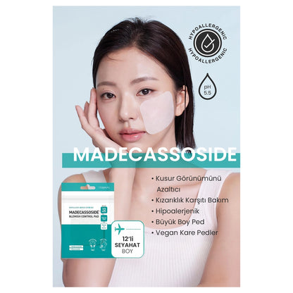 Dermal Madecassoside Blemish Control Pad Anti-Redness Tone Equalizing Pad 12 Pcs