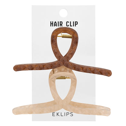 Eklips 2-Piece Frosted Bow Buckle Brown Beige